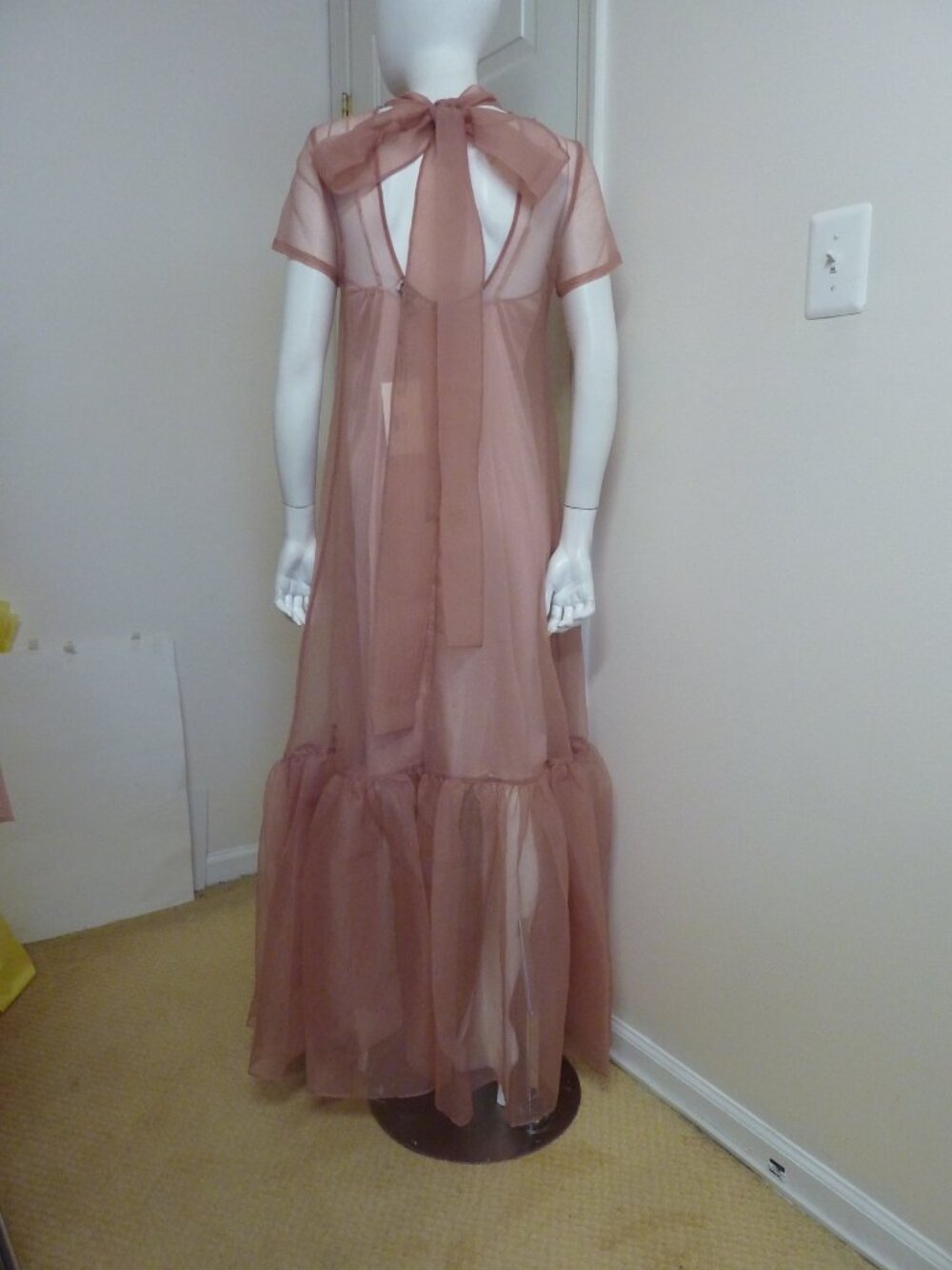 Staud Calluna Organza Maxi Dress in Misty Rose - Picture 6 of 13